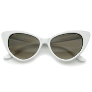 zeroUV Womens Fashion Hot Tip Pointed Vintage Cat Eye Sunglasses 8371 Sunglasses White Smoke White Gradient