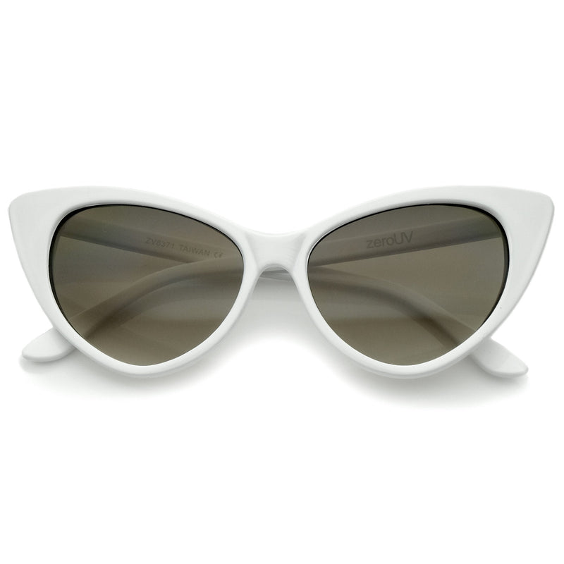 zeroUV Womens Fashion Hot Tip Pointed Vintage Cat Eye Sunglasses 8371 Sunglasses White Smoke White Gradient