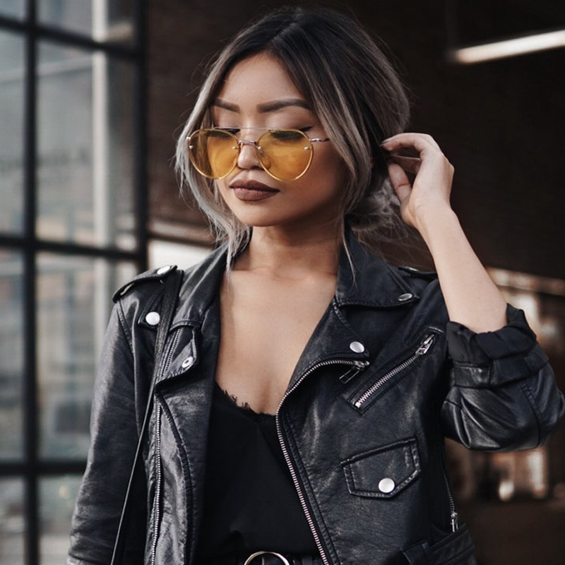 zeroUV Retro Modern Rimless Flat Color Lens Aviator Sunglasses A826 Sunglasses Black Silver Yellow,Silver Blue,Silver Red,Gold Pink,Gold Purple