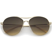 zeroUV Oversize Thin Metal Flat Gradient Flat Lens Sunglasses A845 Sunglasses White Smoke Gold Smoke Gradient