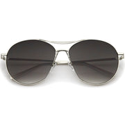 zeroUV Oversize Thin Metal Flat Gradient Flat Lens Sunglasses A845 Sunglasses White Smoke Silver Lavender