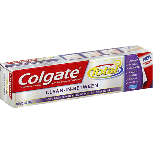 Colgate Colgate Total Anticavity Fluoride Toothpaste Clean-In-Between Gel Toothpaste White Smoke