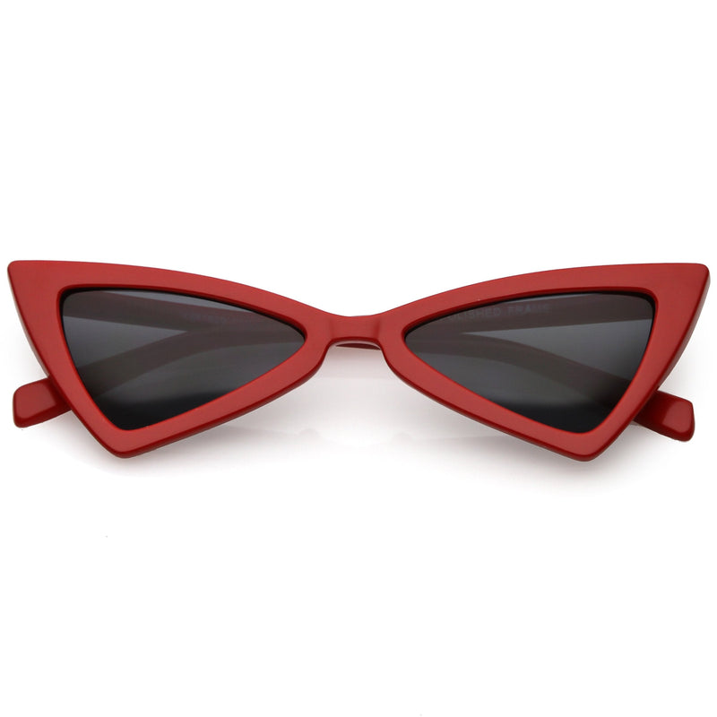 zeroUV Women's Fashion Retro Triangle Cat Eye Sunglasses C570 Sunglasses White Smoke Red Smoke