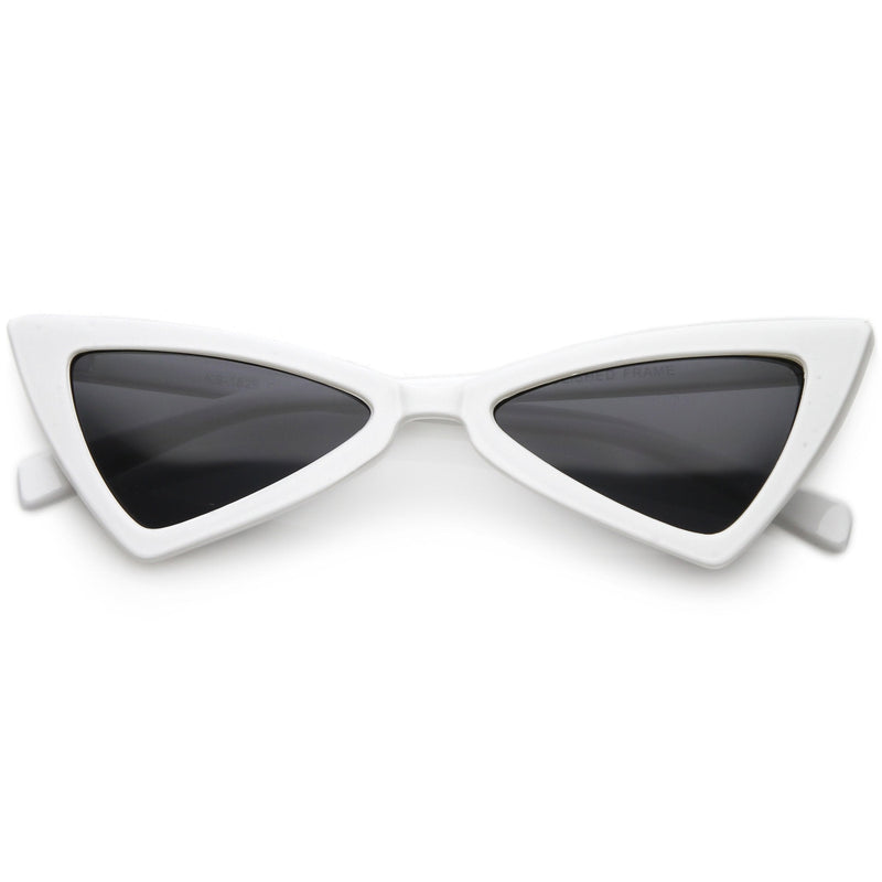 zeroUV Women's Fashion Retro Triangle Cat Eye Sunglasses C570 Sunglasses White Smoke White Smoke