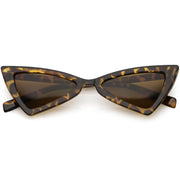 zeroUV Women's Fashion Retro Triangle Cat Eye Sunglasses C570 Sunglasses White Smoke Tortoise Brown