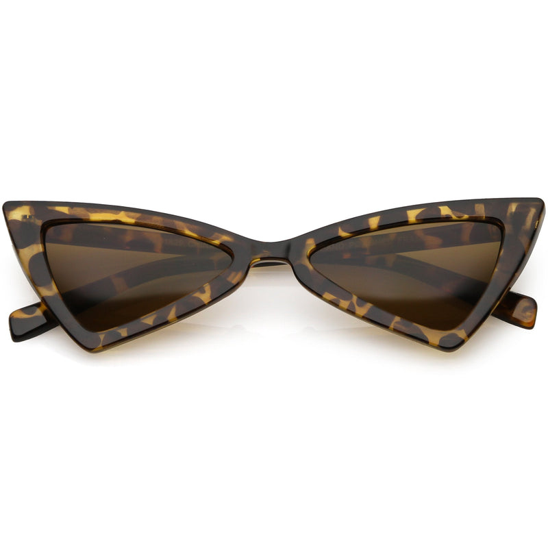 zeroUV Women's Fashion Retro Triangle Cat Eye Sunglasses C570 Sunglasses White Smoke Tortoise Brown