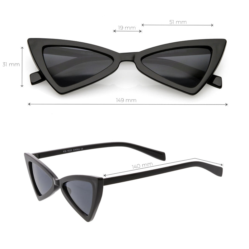 zeroUV Women's Fashion Retro Triangle Cat Eye Sunglasses C570 Sunglasses White Smoke Black Smoke,Matte Black Green,Red Smoke,White Smoke,Tortoise Brown,Pink Smoke