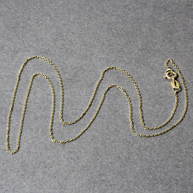 Bids.com 14k Yellow Gold Diamond Cut Cable Link Chain 0.8mm Necklaces Light Slate Gray 16 / Yellow Gold,18 / Yellow Gold