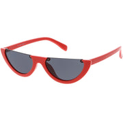 zeroUV Retro 90's Flat Top Moon Shape Cat Eye Sunglasses C569 Sunglasses White Smoke Red Smoke,White Smoke,Black Smoke,Matte Black Green,Tortoise Brown
