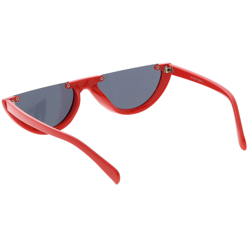 zeroUV Retro 90's Flat Top Moon Shape Cat Eye Sunglasses C569 Sunglasses White Smoke Red Smoke,White Smoke,Black Smoke,Matte Black Green,Tortoise Brown