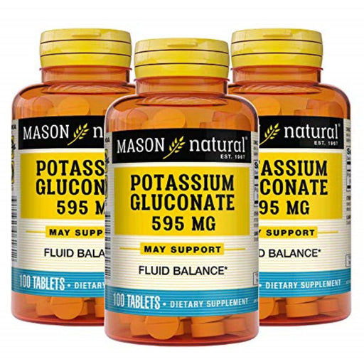Mason Natural Mason Natural Potassium Gluconate, 595 Mg, 100 Tablets Vitamins & Supplements White Smoke