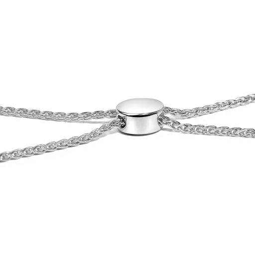 Bids.com .925 Sterling Silver 1/2 Cttw Diamond Double Wave Bolo Bracelet Bracelets White Smoke White.Sterling Silver / 9.5