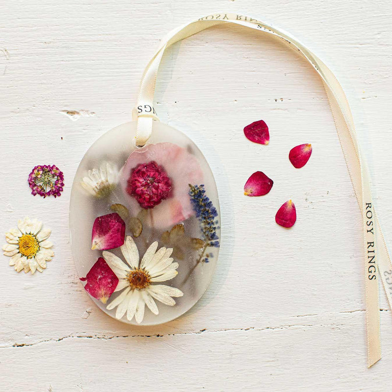 Rosy Rings Petite Sachet - Apricot Rose Sachet Antique White