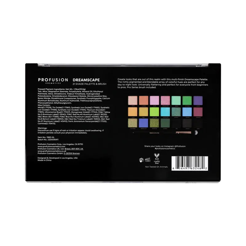 Profusion Cosmetics 21 Shade Palette - Dreamscape Eyes Black