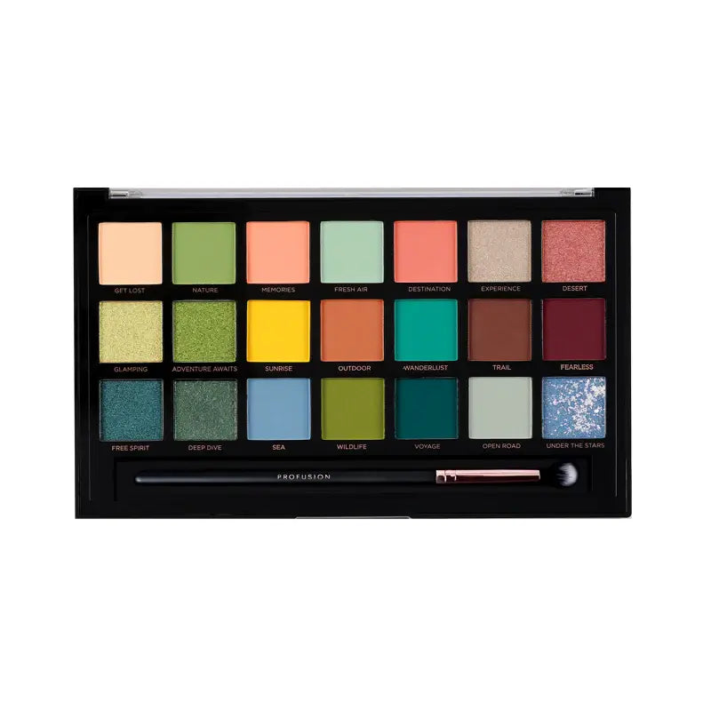 Profusion Cosmetics 21 Shade Palette - Adventurous Eyes Black