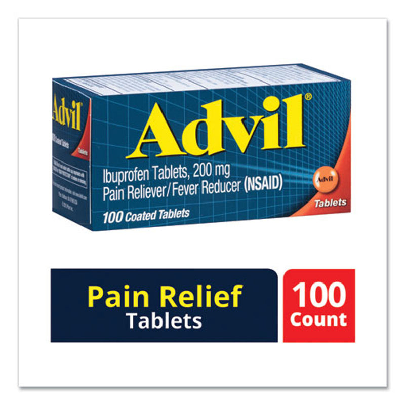 Advil Advil Ibuprofen Tablets, 200 mg, Pain Reliever/Fever Reducer, 100 Count Medicine & Drugs White Smoke