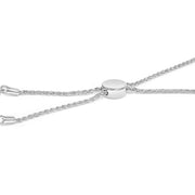 Bids.com .925 Sterling Silver 1/6 Cttw Diamond X and O Bolo Bracelet Bracelets White Smoke White.Sterling Silver / 9.5