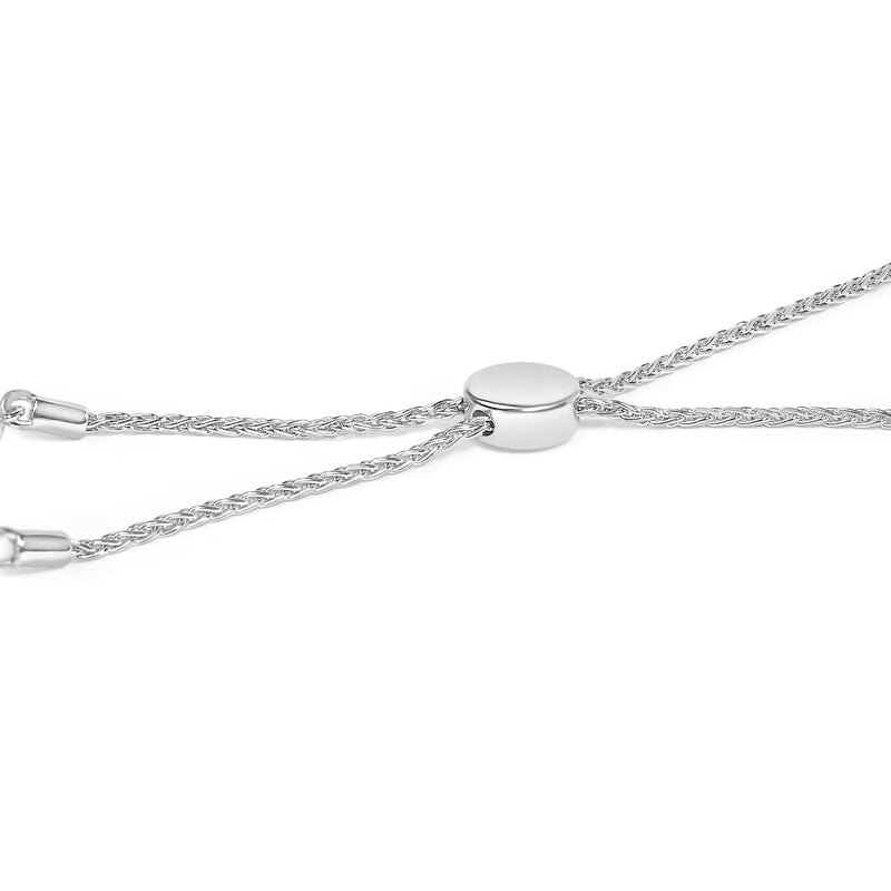 Bids.com .925 Sterling Silver 1/6 Cttw Diamond X and O Bolo Bracelet Bracelets White Smoke White.Sterling Silver / 9.5