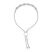 Bids.com .925 Sterling Silver 1/6 Cttw Diamond X and O Bolo Bracelet Bracelets White Smoke White.Sterling Silver / 9.5
