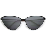 zeroUV Oversize Thin Metal Cat Eye Butterfly Frame Sunglasses C201 Sunglasses White Smoke Black Smoke