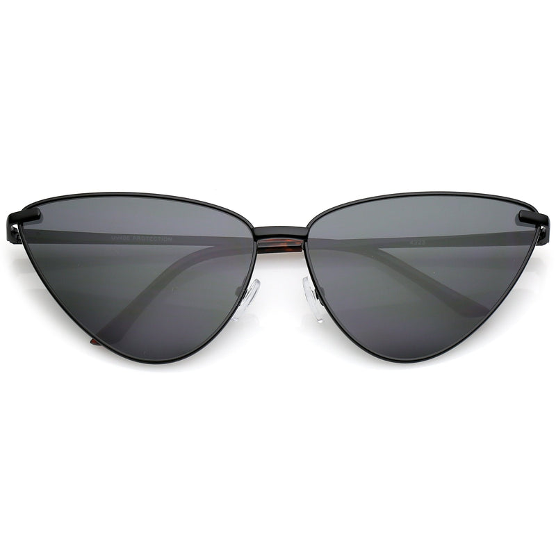zeroUV Oversize Thin Metal Cat Eye Butterfly Frame Sunglasses C201 Sunglasses White Smoke Black Smoke