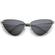 zeroUV Oversize Thin Metal Cat Eye Butterfly Frame Sunglasses C201 Sunglasses White Smoke Black Smoke,Silver Smoke,Gold Smoke,Gold Brown