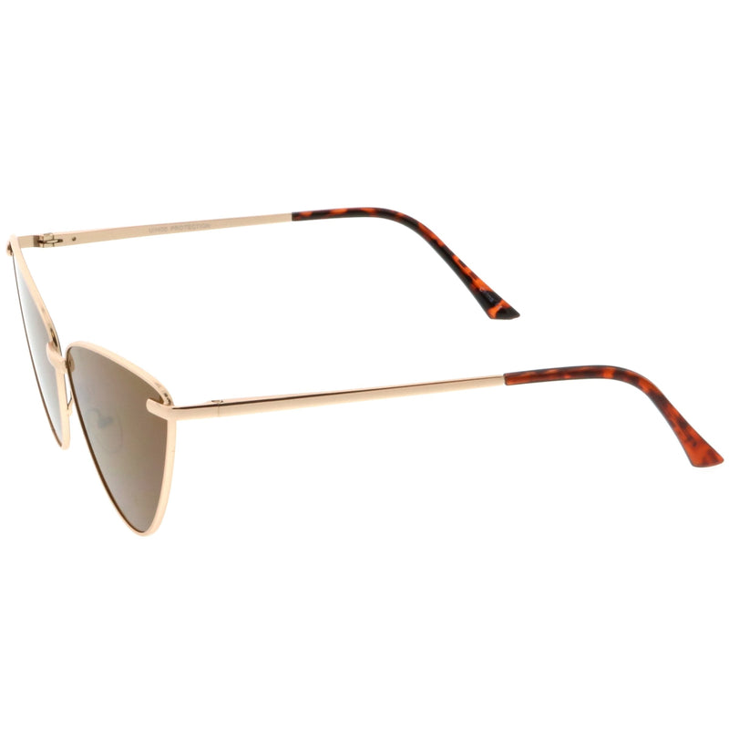 zeroUV Oversize Thin Metal Cat Eye Butterfly Frame Sunglasses C201 Sunglasses White Smoke Black Smoke,Silver Smoke,Gold Smoke,Gold Brown
