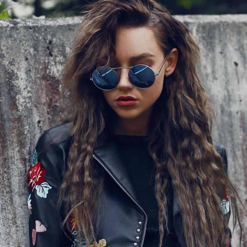 zeroUV Large Retro Round Steampunk Mirrored Lens Sunglasses 8759 Sunglasses Black Black Blue Revo,Silver Blue Revo,Gold Blue Revo