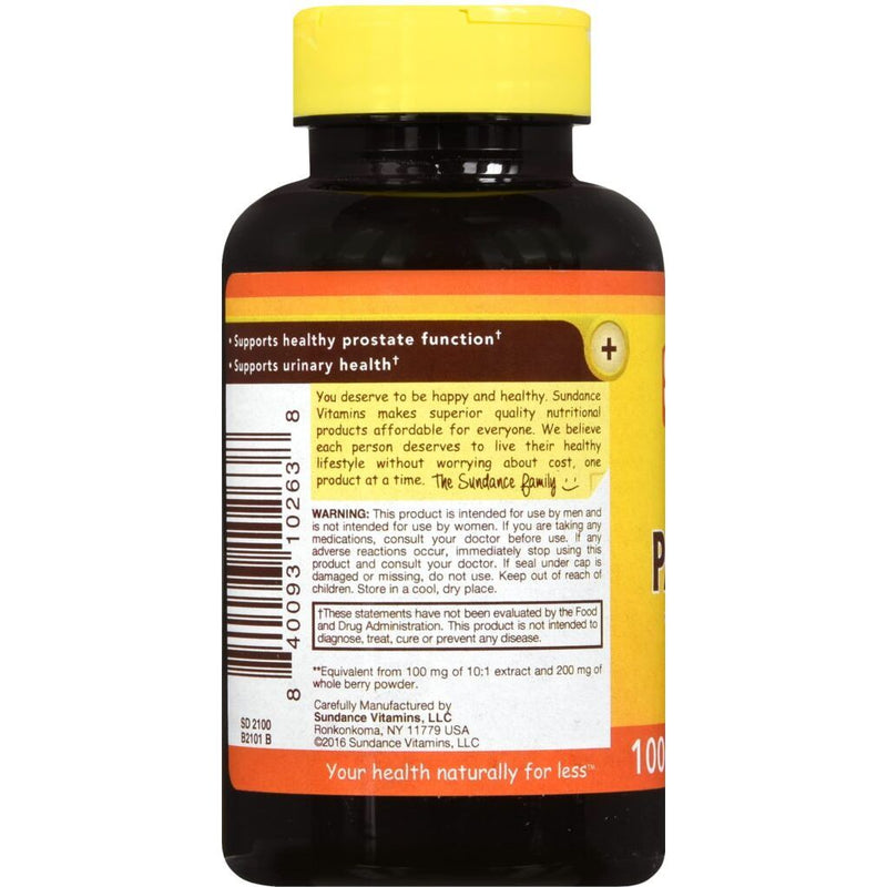 Sundance Sundance Vitamins Saw Palmetto 1200 Mg - 100 Capsules Vitamins & Supplements White Smoke