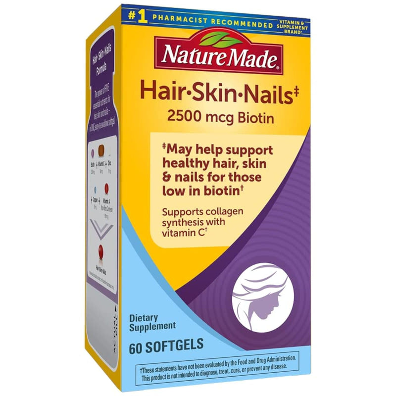 Nature Made Nature Made Hair, Skin And Nails With Biotin 2500 Mcg Softgels Vitamins & Supplements White Smoke