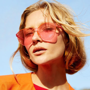 zeroUV Mono Block Rimless PC Color Tone Lens Sunglasses A555 Sunglasses Light Blue Red,Blue,Pink,Orange,Smoke,Clear,Dark Pink,Black,Yellow