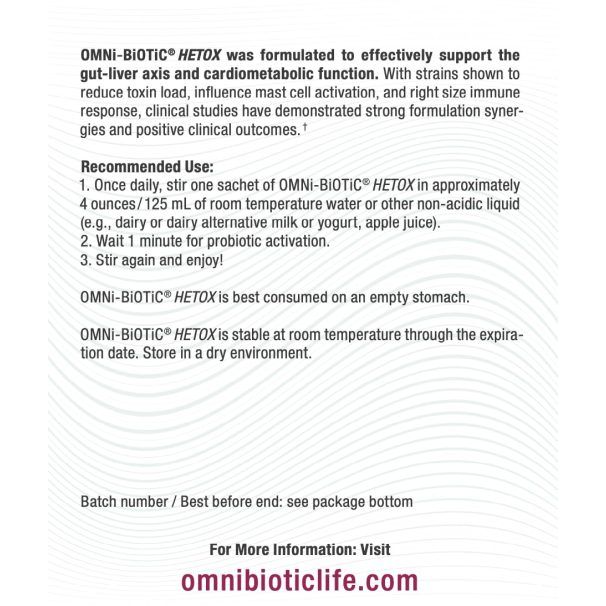 OMNi BiOTiC OMNi BiOTiC HETOX Probiotic Liver Detox – Bifidobacterium & Lactobacillus Probiotic Supplement – Hypoallergenic Gut-Liver Support – Non-GMO Detox Cleanse For Men And Women Vitamins & Supplements White Smoke