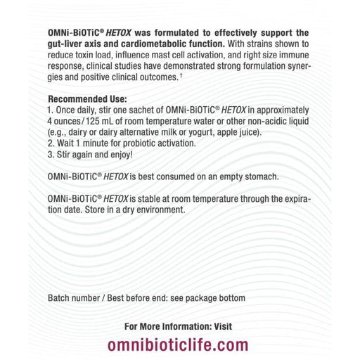 OMNi BiOTiC OMNi BiOTiC HETOX Probiotic Liver Detox – Bifidobacterium & Lactobacillus Probiotic Supplement – Hypoallergenic Gut-Liver Support – Non-GMO Detox Cleanse For Men And Women Vitamins & Supplements White Smoke