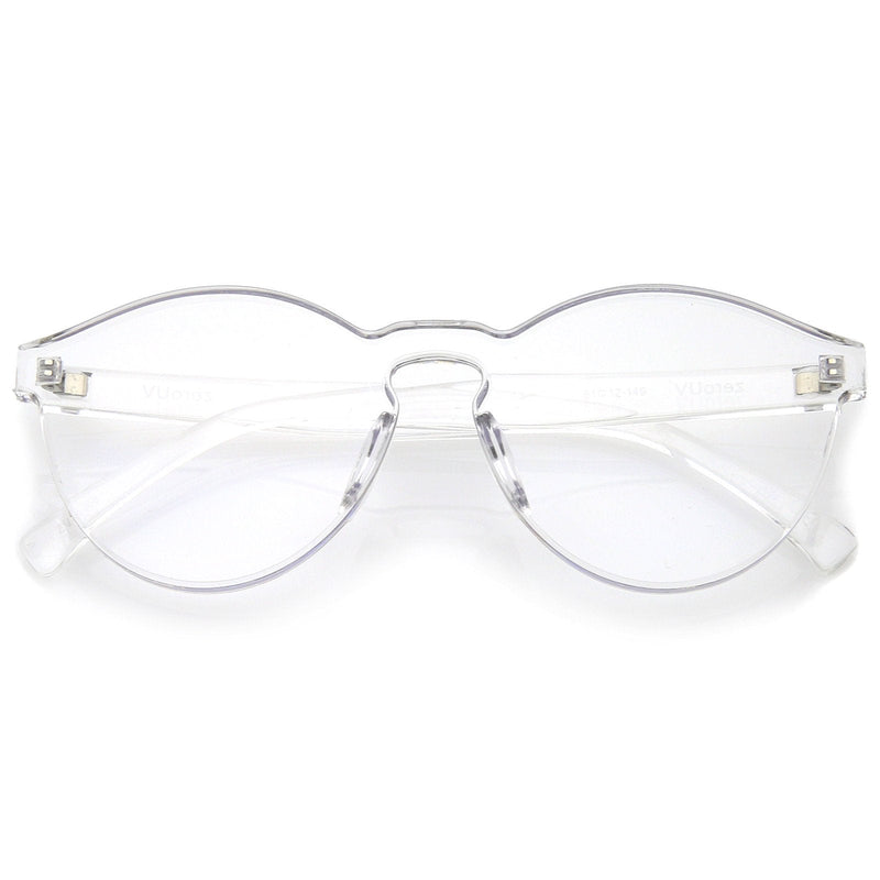 zeroUV Mono Block Rimless PC Color Tone Lens Sunglasses A555 Sunglasses White Smoke Clear