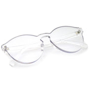 zeroUV Mono Block Rimless PC Color Tone Lens Sunglasses A555 Sunglasses White Smoke Red,Blue,Pink,Orange,Smoke,Clear,Dark Pink,Black,Yellow
