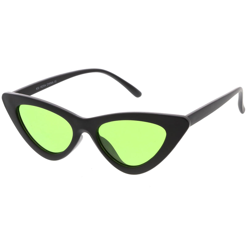 zeroUV Women's Retro Flat Angle Colored Lens Black Frame Sunglasses C511 Sunglasses White Smoke Black Red,Black Blue,Black Purple,Black Pink,Matte Black Green,Black Yellow