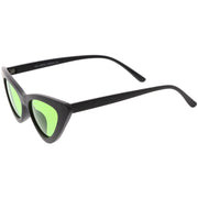zeroUV Women's Retro Flat Angle Colored Lens Black Frame Sunglasses C511 Sunglasses White Smoke Black Red,Black Blue,Black Purple,Black Pink,Matte Black Green,Black Yellow