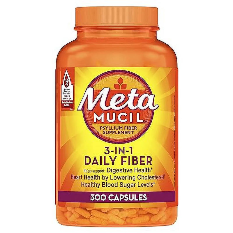 Metamucil Metamucil Daily Fiber Supplement, Psyllium Husk, 300 Capsules Vitamins & Supplements White Smoke