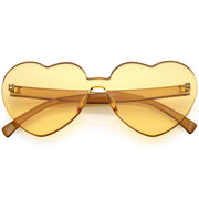 zeroUV Women's Heart Shape Color Tone Monoblock Sunglasses C578 Sunglasses White Smoke Orange