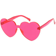 zeroUV Women's Heart Shape Color Tone Monoblock Sunglasses C578 Sunglasses White Smoke Orange,Red,Pink,Yellow,Purple,Smoke