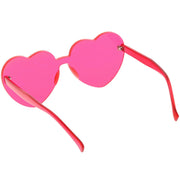 zeroUV Women's Heart Shape Color Tone Monoblock Sunglasses C578 Sunglasses White Smoke Orange,Red,Pink,Yellow,Purple,Smoke