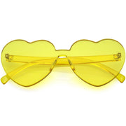 zeroUV Women's Heart Shape Color Tone Monoblock Sunglasses C578 Sunglasses White Smoke Yellow