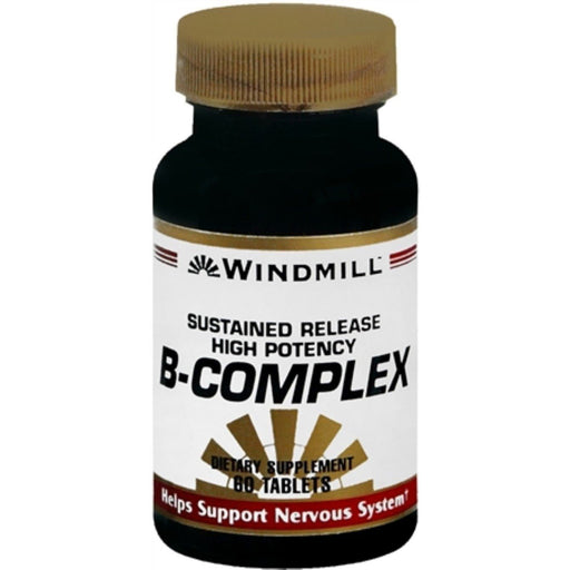 Windmill Windmill Vitamin B-Complex 50 Sustained Release Tablets 60Ct Vitamins & Supplements Black