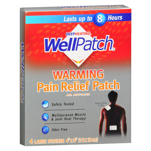 WellPatch WellPatch® Warming Pain Relief – Large Targeted Heat Patches (4 Count) Health & Beauty Dark Gray