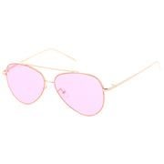 zeroUV Retro Color Tone Color Flat Lens Aviator Sunglasses A967 Sunglasses White Smoke Silver Yellow,Silver Red,Gold Orange,Gold Pink,Gold Blue,Gold Purple