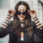 zeroUV Womens Fashion Hot Tip Pointed Vintage Cat Eye Sunglasses 8371 Sunglasses Dark Slate Gray Black Gradient,Crazy Tortoise,White Gradient,Yellow Tortoise,Red Tortoise,Red,Creme,Havana,Light Pink,Dark Tortoise,Black Smoke