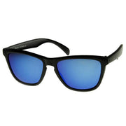 zeroUV Rad Action Sports Mirrored Lens Horned Rim Sunglasses 8647 Sunglasses White Smoke Black Ice
