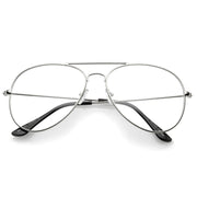 zeroUV Retro Full Metal Aviator Sunglasses With Clear Lenses Glasses 9591 Glasses White Smoke Silver Clear