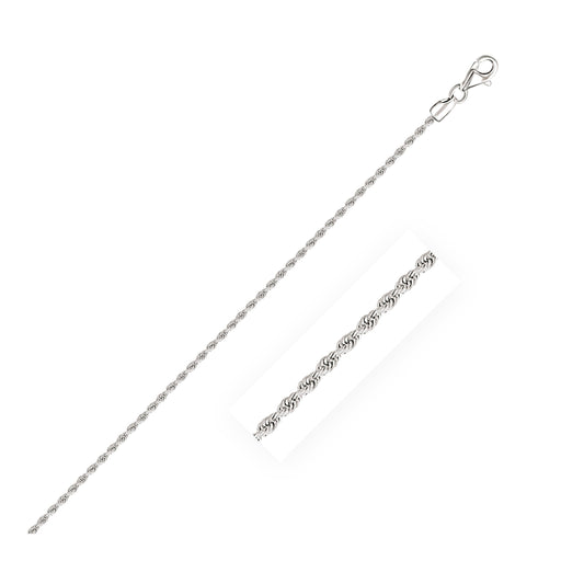 Bids.com 2.0mm 14k White Gold Solid Diamond Cut Rope Chain Necklaces White Smoke 16 / White Gold,18 / White Gold,20 / White Gold,22 / White Gold,24 / White Gold,30 / White Gold