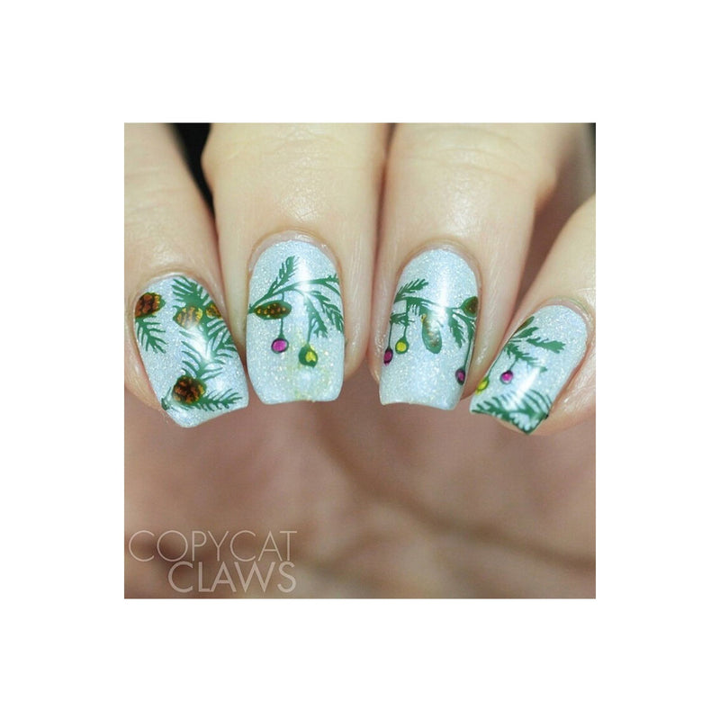 UberChic Beauty Happy Christmas, (Christmas-04) Stamping Plate Rosy Brown